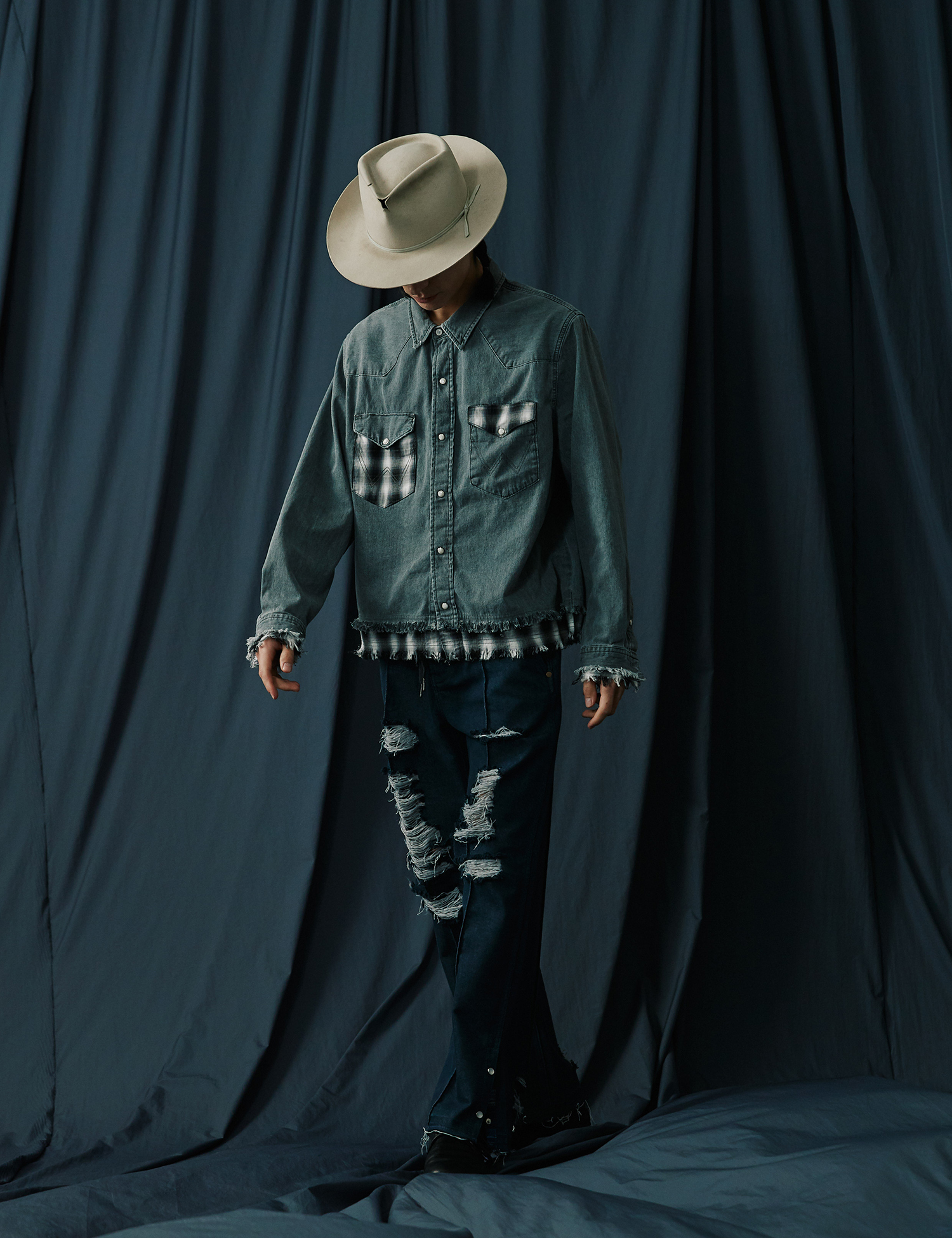 MUSINSA公式 | NAMERCLOTHING NMR x WRG OMBRE CHECK MIX WESTERN